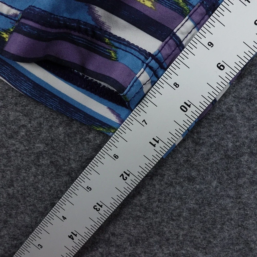 Prana Board Shorts Men's 36 Ikat Stripe Blue Purple Stretch